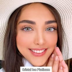 خرید لنز رنگی کریستال رنگ آیس پلاتینیوم
