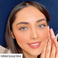خرید لنز رنگی کریستال رنگ هانی بلو