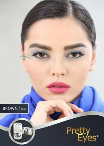 خرید لنز رنگی عسلی مارشال براون تن 1