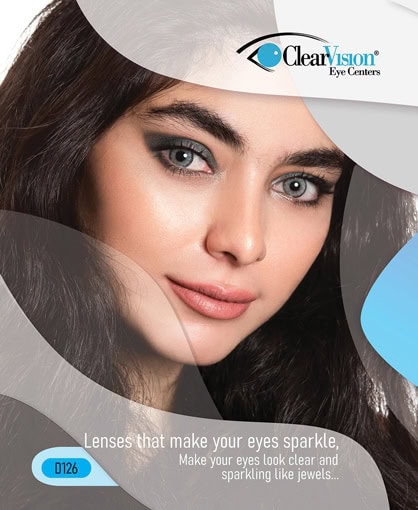 خرید لنز رنگی طوسی یخی کلیر ویژن D126